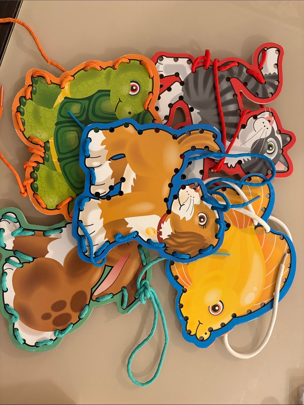 Children's Animal Lacing Toys - Multicolor (Blue, Orange, Green, Red)